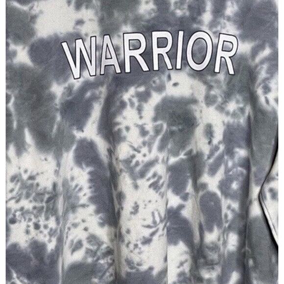Lacausa Warrior Sweatshirt Cotton Crew Neck Size Medium Blue White Oversized NWT - Picture 2 of 7